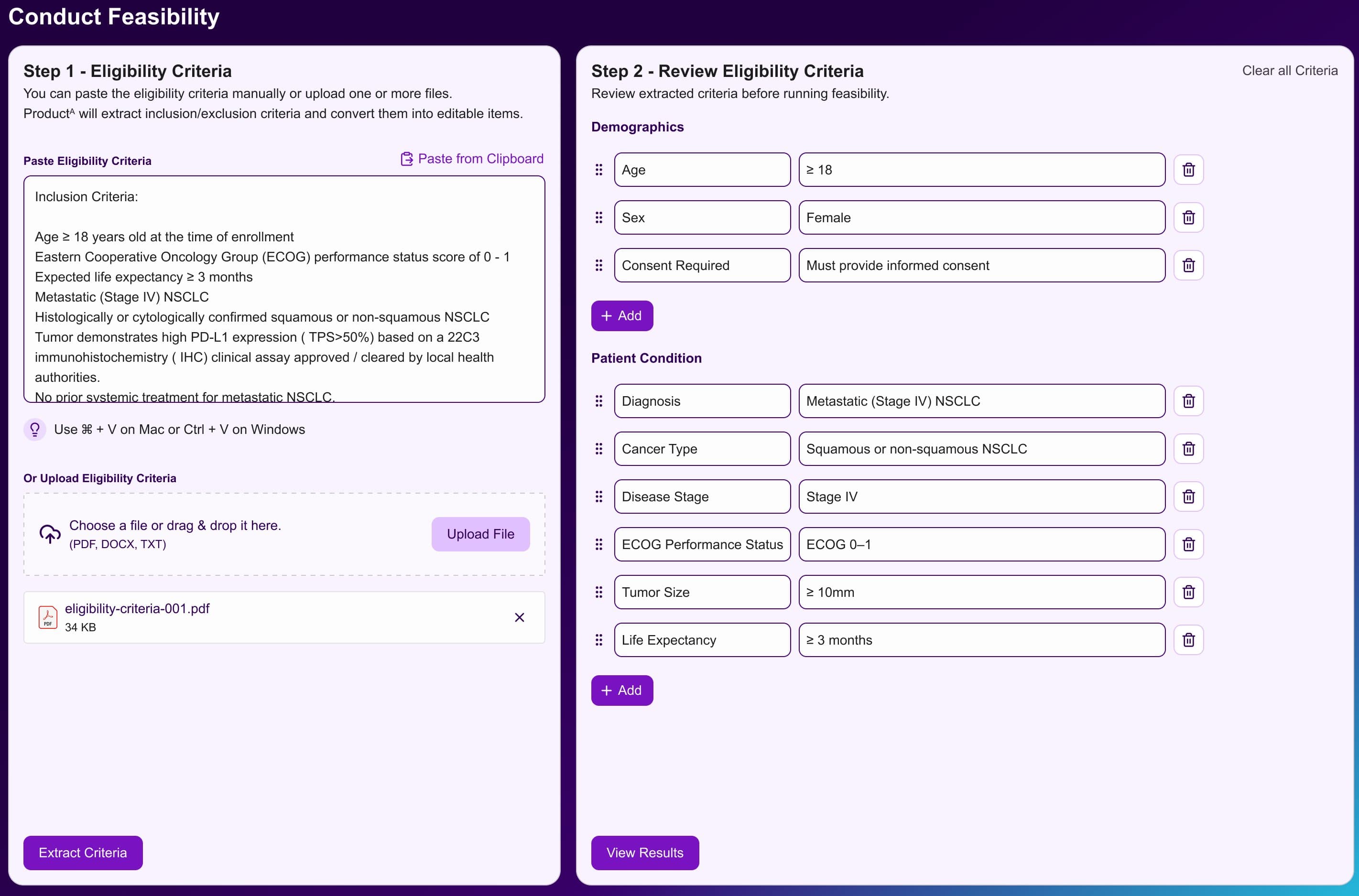 Conversational UI for Data-Driven Feasibility